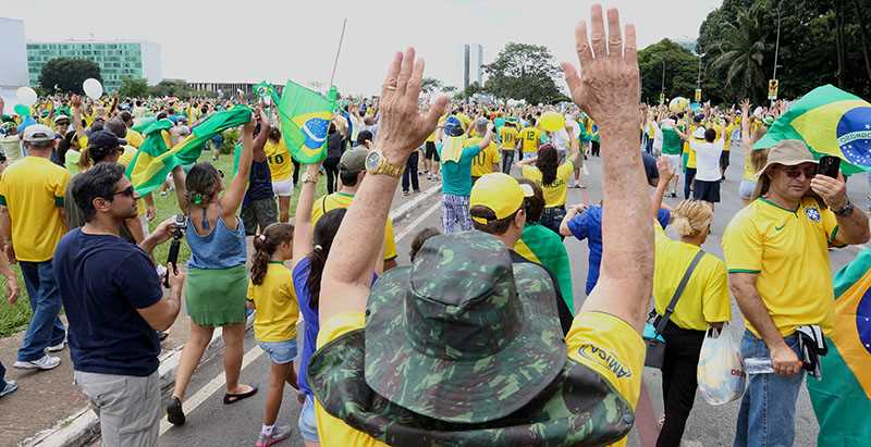 Picture from a demonstration in Brazil. People are protesting against President Dilma Rousseff