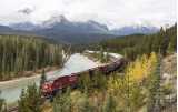 train in mountain backdrop