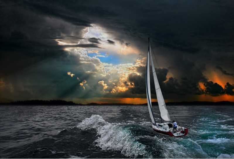 Sailboat in a storm