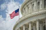 Building with US flag in front